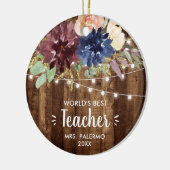 Wereld Beste leraar Persoonlijke Barn Fairy Lichte Keramisch Ornament (Links)