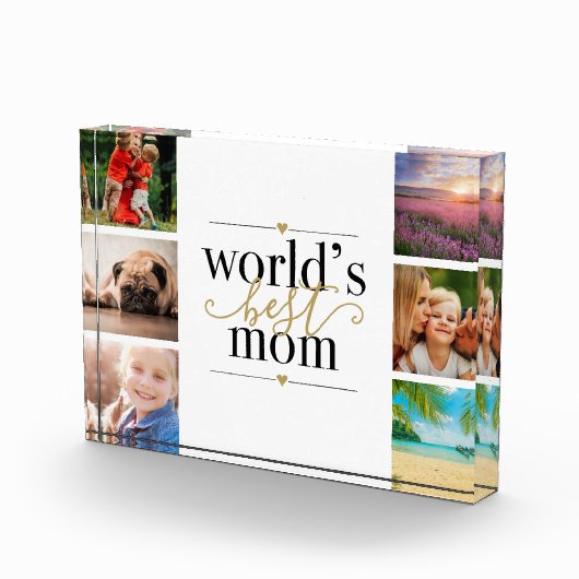 Wereld Beste Mam Black en Gold 6 Fotoblokken (Rechts)