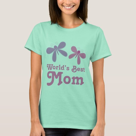 Wereld Beste mam Butterflies Design Tshirt Gift (Voorkant)
