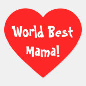 Wereld Beste Mama Hart Sticker (Voorkant)