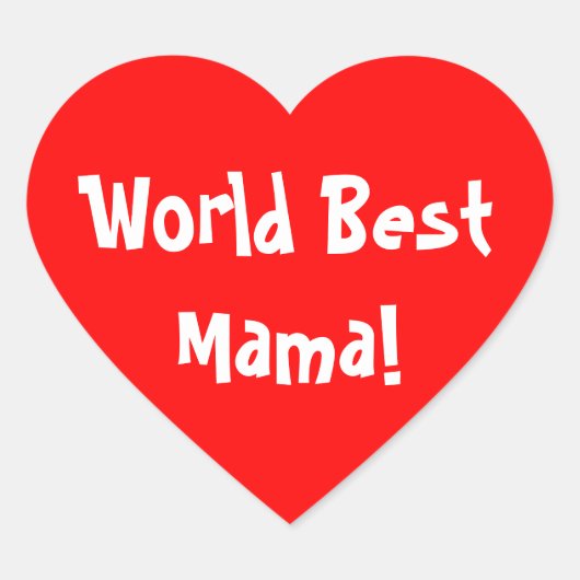 Wereld Beste Mama Hart Sticker (Voorkant)
