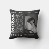 Wereld Beste Mama Typografie en aangepaste foto Kussen (Achterkant)