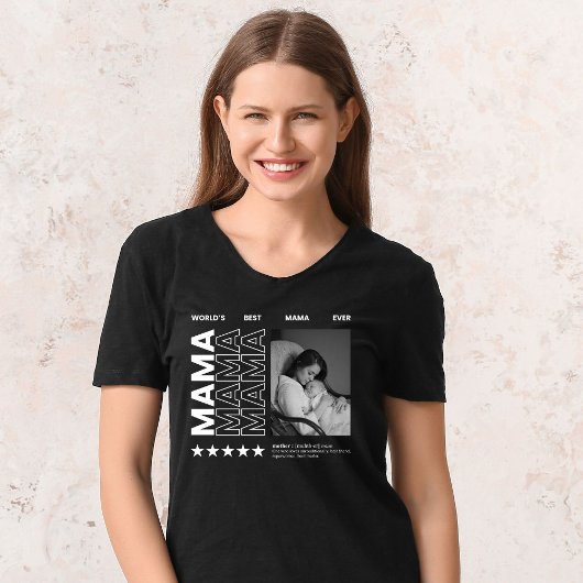 Wereld Beste Mama Typografie en Aangepaste foto T-shirt