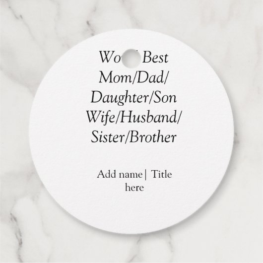 Wereld beste moeder echtgenoot vrouw vader dochter bedankjes labels (Achterkant)