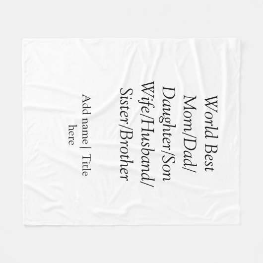 Wereld beste moeder echtgenoot vrouw vader dochter fleece deken (Voorkant (Horizontaal))