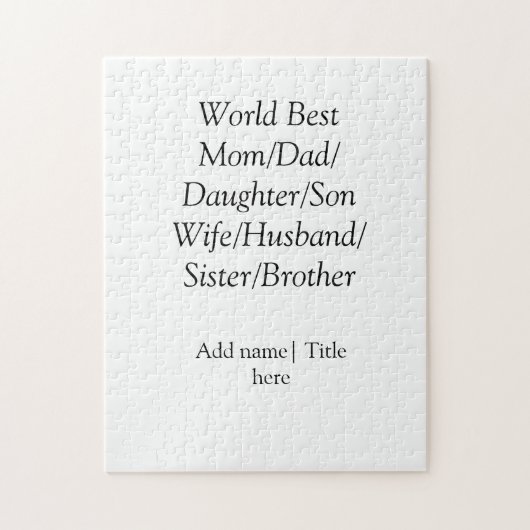 Wereld beste moeder echtgenoot vrouw vader dochter legpuzzel (Verticaal)