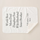 Wereld beste moeder echtgenoot vrouw vader dochter sherpa deken (Voorkant (horizontaal))
