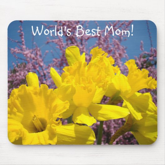 Wereld Beste Moeder! muismat Lentekool Narcis Bloe (Voorkant)