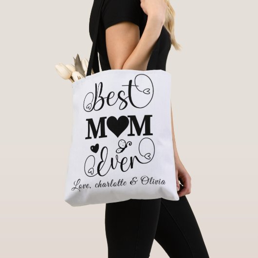 Wereld beste Moeder Ooit Moederdag zwart & wit Tote Bag (Dichtbij)