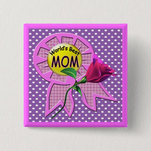 Wereld Beste MoederButtonnen Vierkante Button 5,1 Cm (Voorkant)