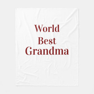 Wereld beste oma grootmoeder grootouders roze n fleece deken