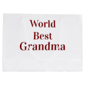 Wereld beste oma grootmoeder grootouders roze n groot cadeauzakje (Achterkant)