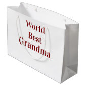 Wereld beste oma grootmoeder grootouders roze n groot cadeauzakje (Achterkant Gekanteld)