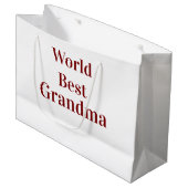 Wereld beste oma grootmoeder grootouders roze n groot cadeauzakje (Voorkant Gekanteld)