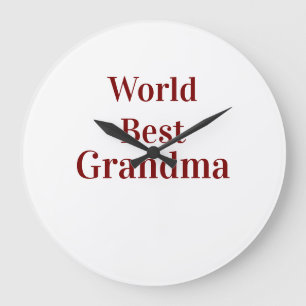 Wereld beste oma grootmoeder grootouders roze n grote klok