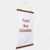 Wereld beste oma grootmoeder grootouders roze n hangend wandkleed (Gebogen)