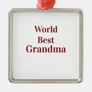 Wereld beste oma grootmoeder grootouders roze n metalen ornament