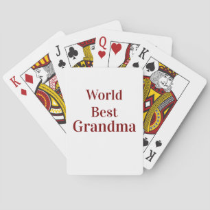 Wereld beste oma grootmoeder grootouders roze n pokerkaarten