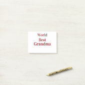 Wereld beste oma grootmoeder grootouders roze n post-it® notes (Op bureau)