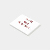 Wereld beste oma grootmoeder grootouders roze n post-it® notes (Schuin)