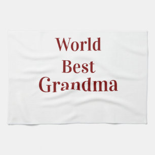 Wereld beste oma grootmoeder grootouders roze n theedoek