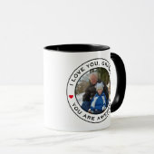 Wereld Beste opa Foto Heart Red White Black Mok (Voorkant rechts)