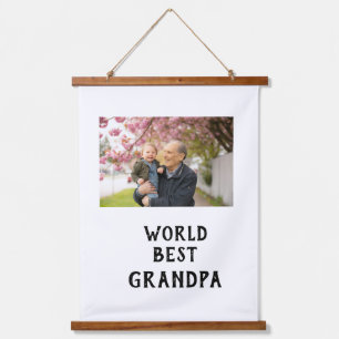 Wereld beste opa foto naam vaderdag opa hangend wandkleed