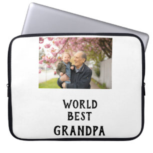Wereld beste opa foto naam vaderdag opa laptop sleeve