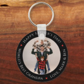 Wereld beste opa Funny Foto Aangepaste vaderdag Sleutelhanger (Voorkant)