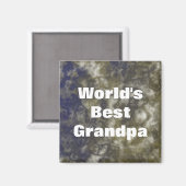 Wereld Beste opa Gold Blue Abstract Magneet (Voorkant / Achterkant)