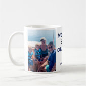 Wereld beste opa moderne marineblauw 2 foto koffiemok (Links)
