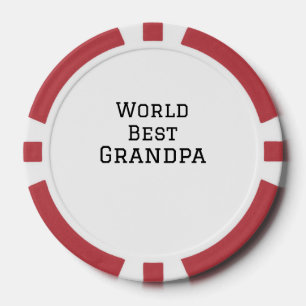 Wereld beste opa voeg naam tekst sport tekst eenvo poker chips