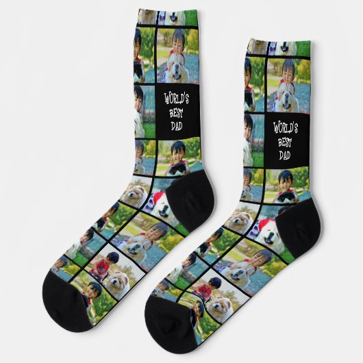 Wereld Beste pap Aangepast 4 Foto Sokken (Links)