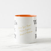 Wereld beste pap kerstfeestdag dag tweekleurige koffiemok (Center)