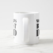 Wereld Beste pap White Black Typografie Name Grote Koffiekop (Achterkant)