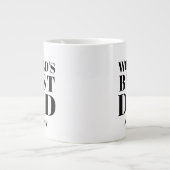 Wereld Beste pap White Black Typografie Name Grote Koffiekop (Voorkant)