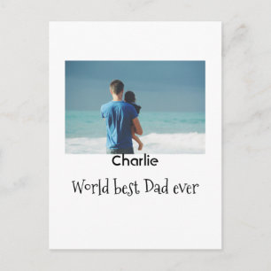 wereld beste papa ooit foto naam datum eenvoudig v briefkaart
