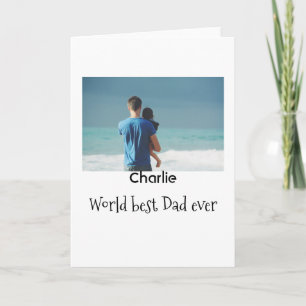 wereld beste papa ooit foto naam datum eenvoudig v kaart