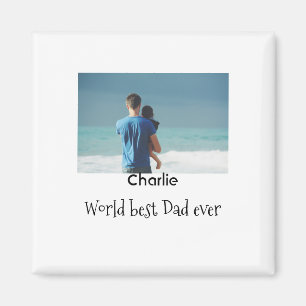 wereld beste papa ooit foto naam datum eenvoudig v magneet