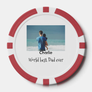 wereld beste papa ooit foto naam datum eenvoudig v poker chips