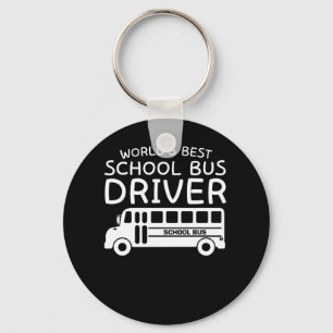 Wereld beste schoolbuschauffeur — Shirt met cade Sleutelhanger
