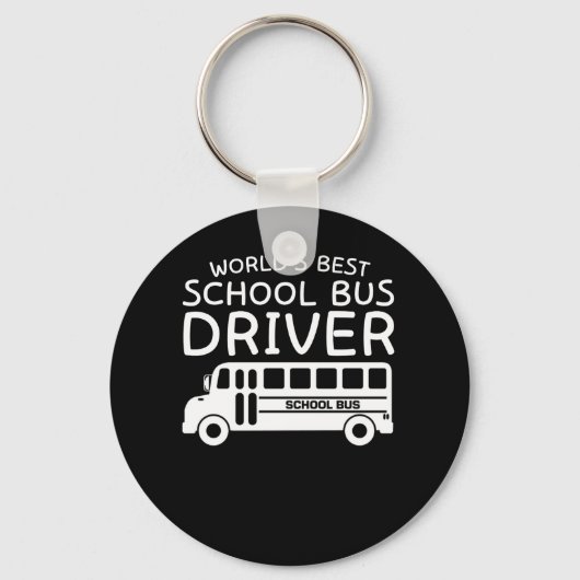 Wereld beste schoolbuschauffeur — Shirt met cadeau Sleutelhanger (Voorkant)