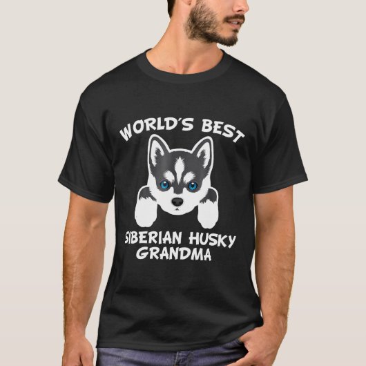 Wereld beste Siberian Husky Grandma Dog Granddog T-shirt (Voorkant)