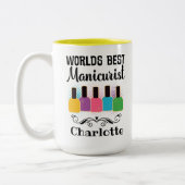 Wereld beste stagiair tweekleurige koffiemok (Links)