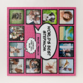 Wereld Beste Stepmafoto Collage Fun Pink Legpuzzel (Horizontaal)