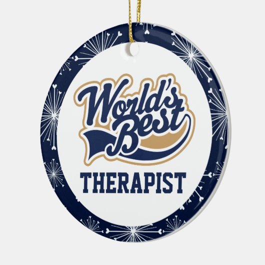 Wereld beste therapeutische cadeau keramisch ornament (Links)
