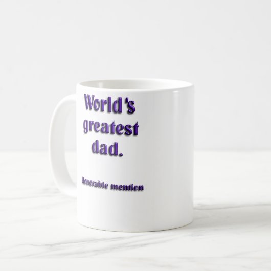 Wereld beste vader eervolle vermelding koffiemok (Voorkant links)