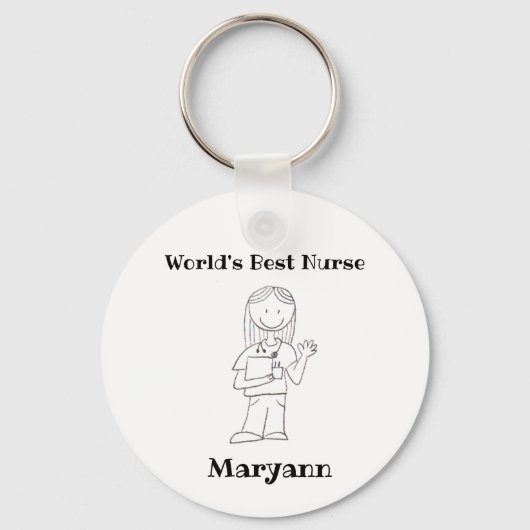 'Wereld beste verpleegster' persoonlijke Sleutelha Sleutelhanger (Voorkant)