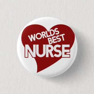 Wereld beste verpleegster ronde button 3,2 cm