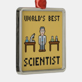 Wereld beste wetenschapper metalen ornament (Rechts)
